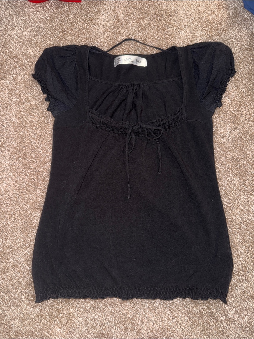 Zara scoop neck ruched top